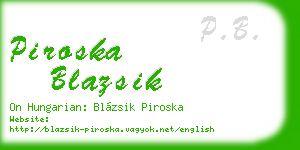 piroska blazsik business card